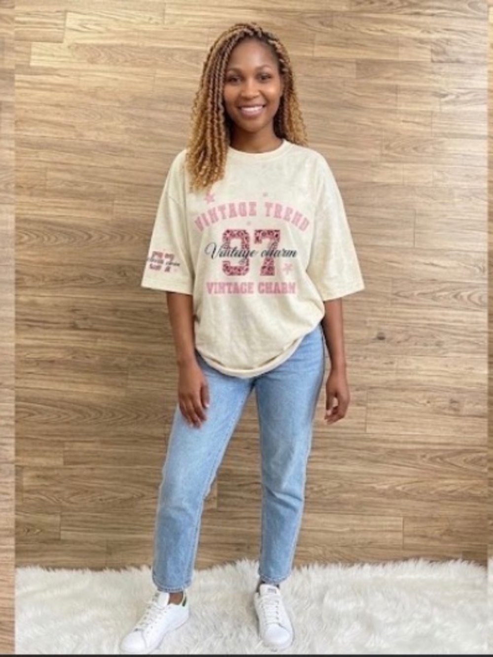 intage Charm Oversized Graphic Tee